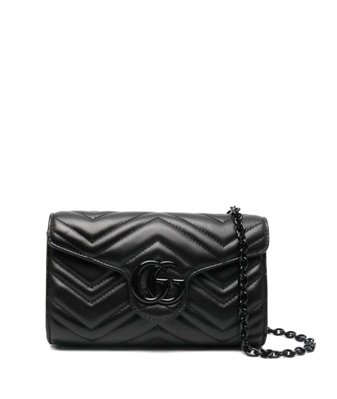 GUCCI Черная кожаная сумка через плечо, фото 1