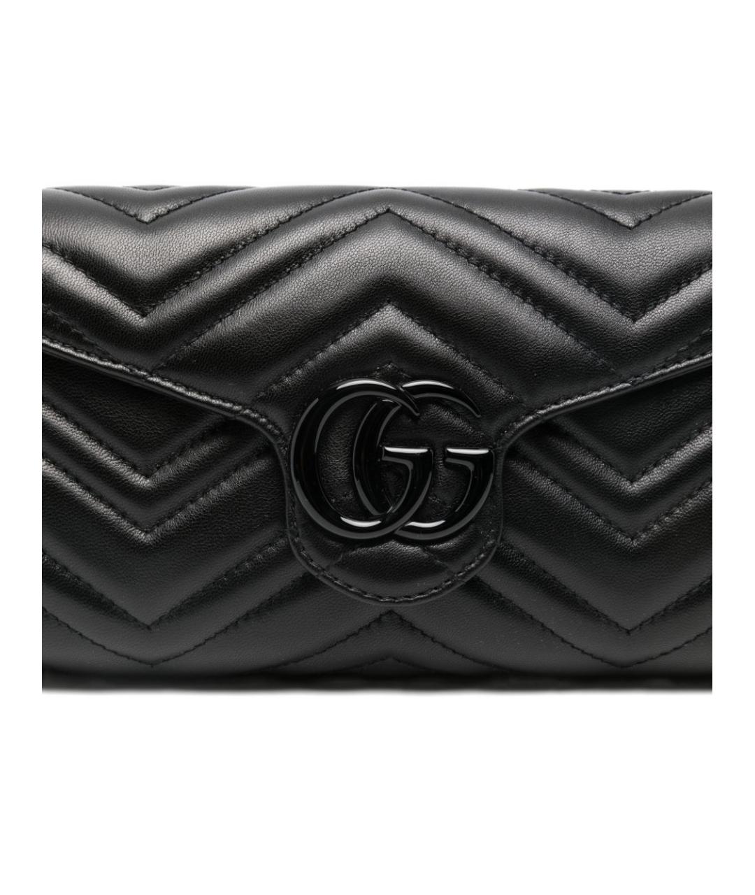 GUCCI Черная кожаная сумка через плечо, фото 4