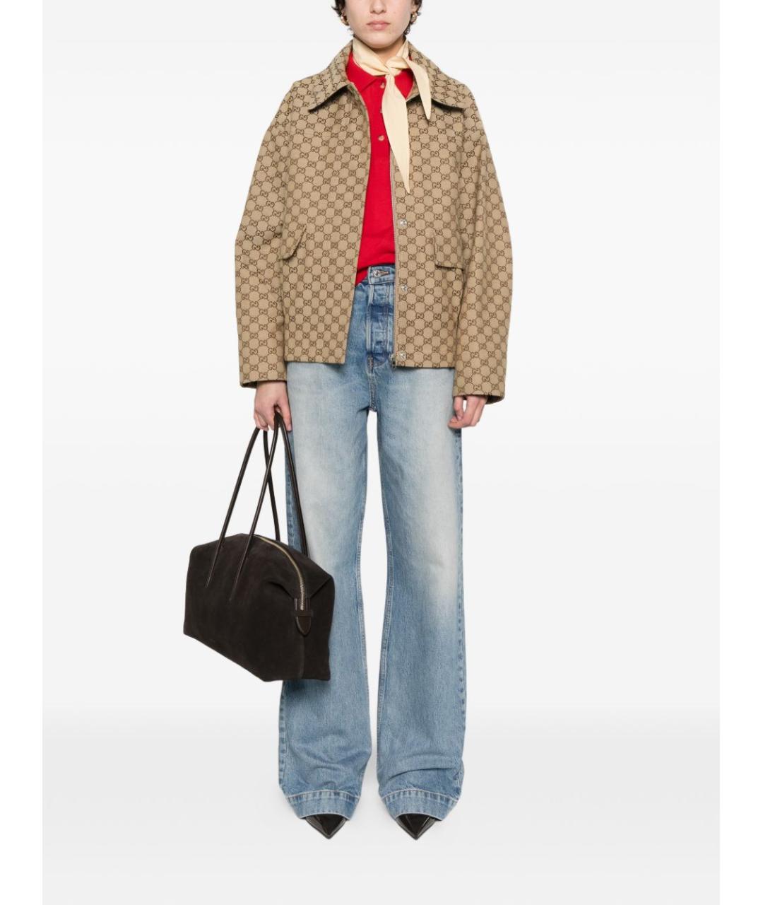 GUCCI Бежевая хлопковая куртка, фото 4