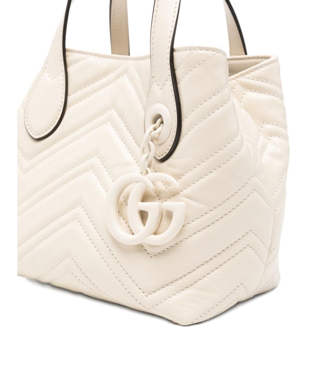 GUCCI Бежевая кожаная сумка тоут, фото 4