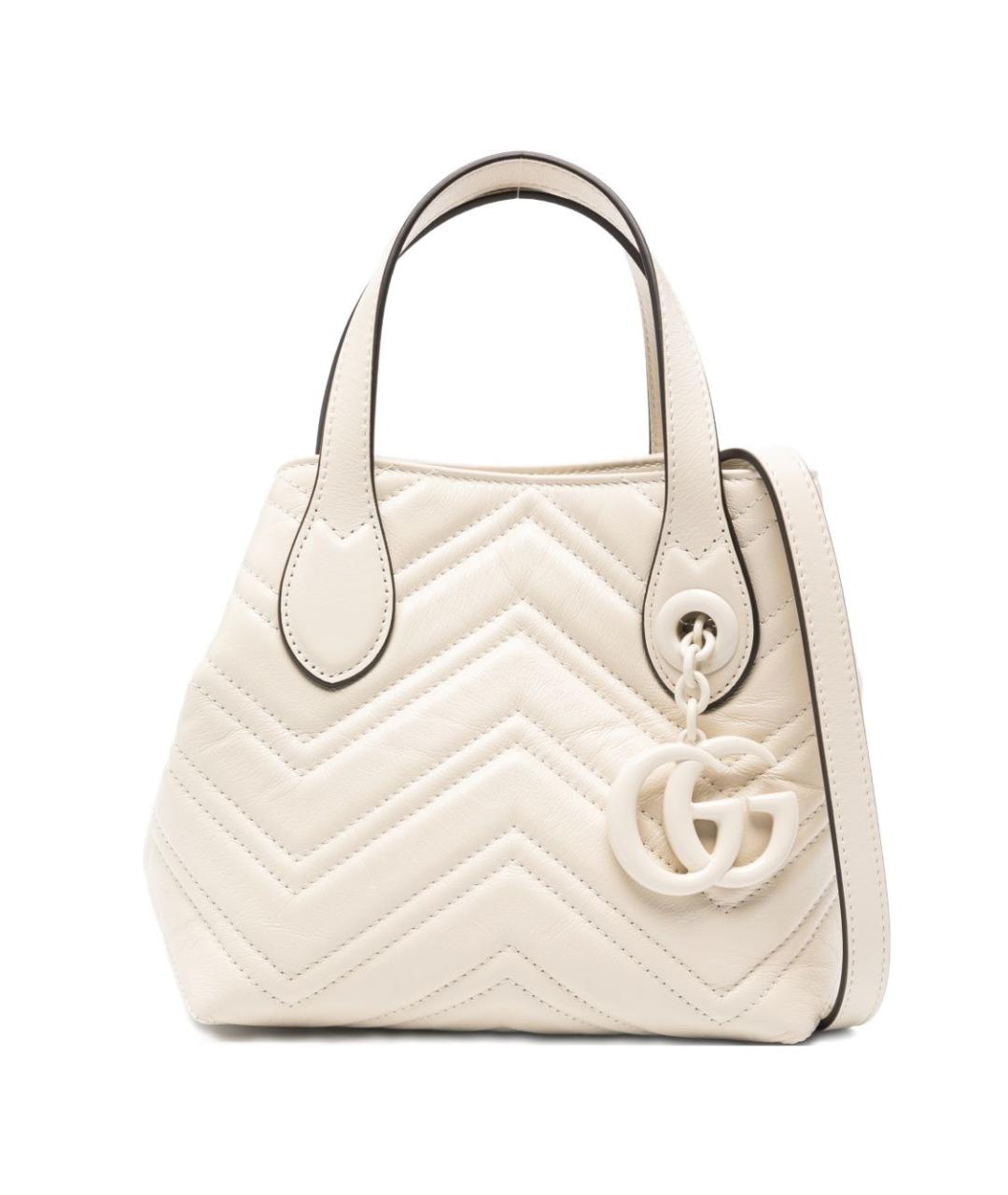 GUCCI Бежевая кожаная сумка тоут, фото 1