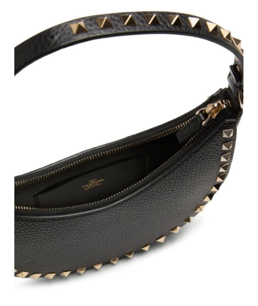 VALENTINO Черная кожаная сумка через плечо, фото 5