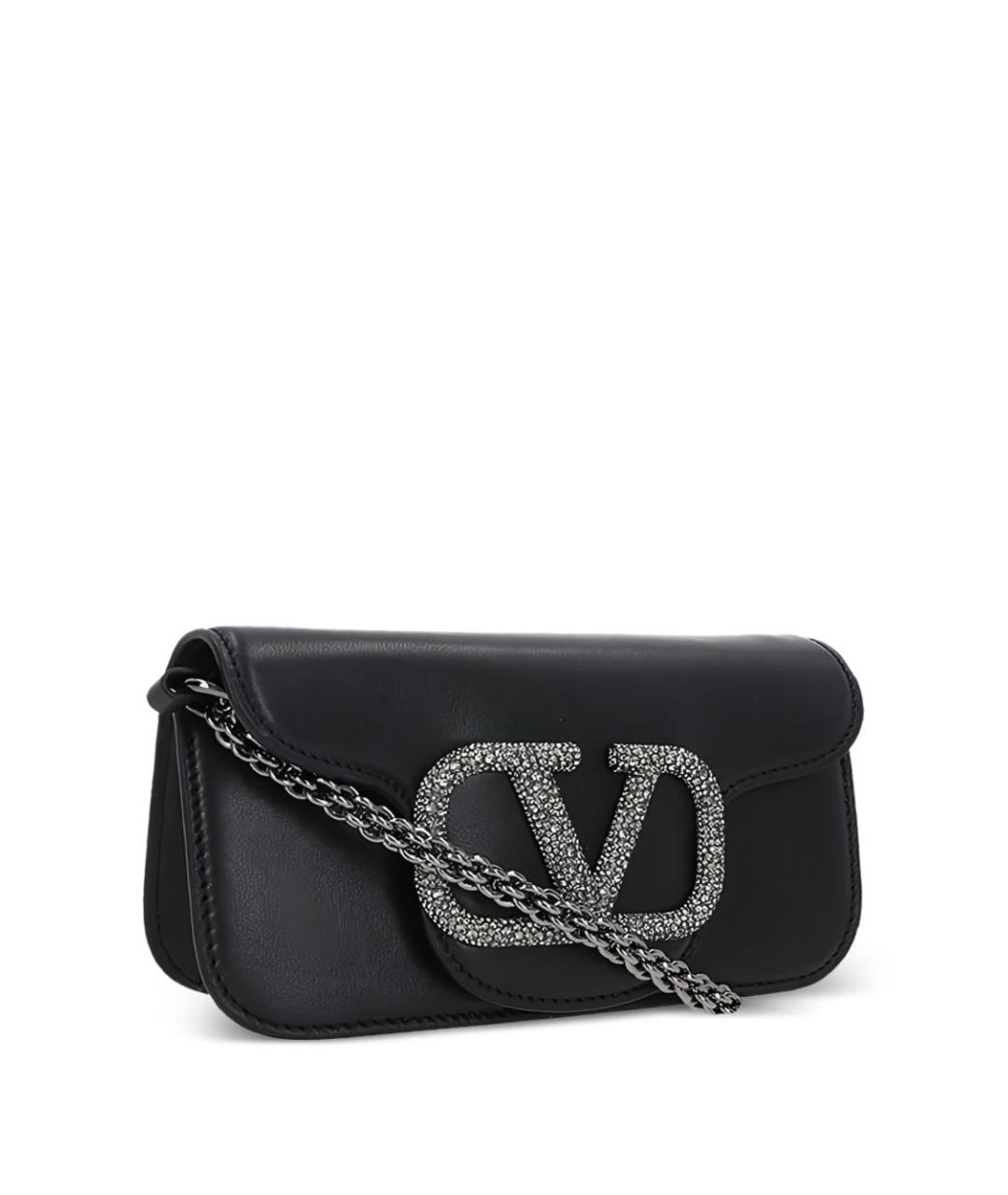 VALENTINO Черная кожаная сумка тоут, фото 6