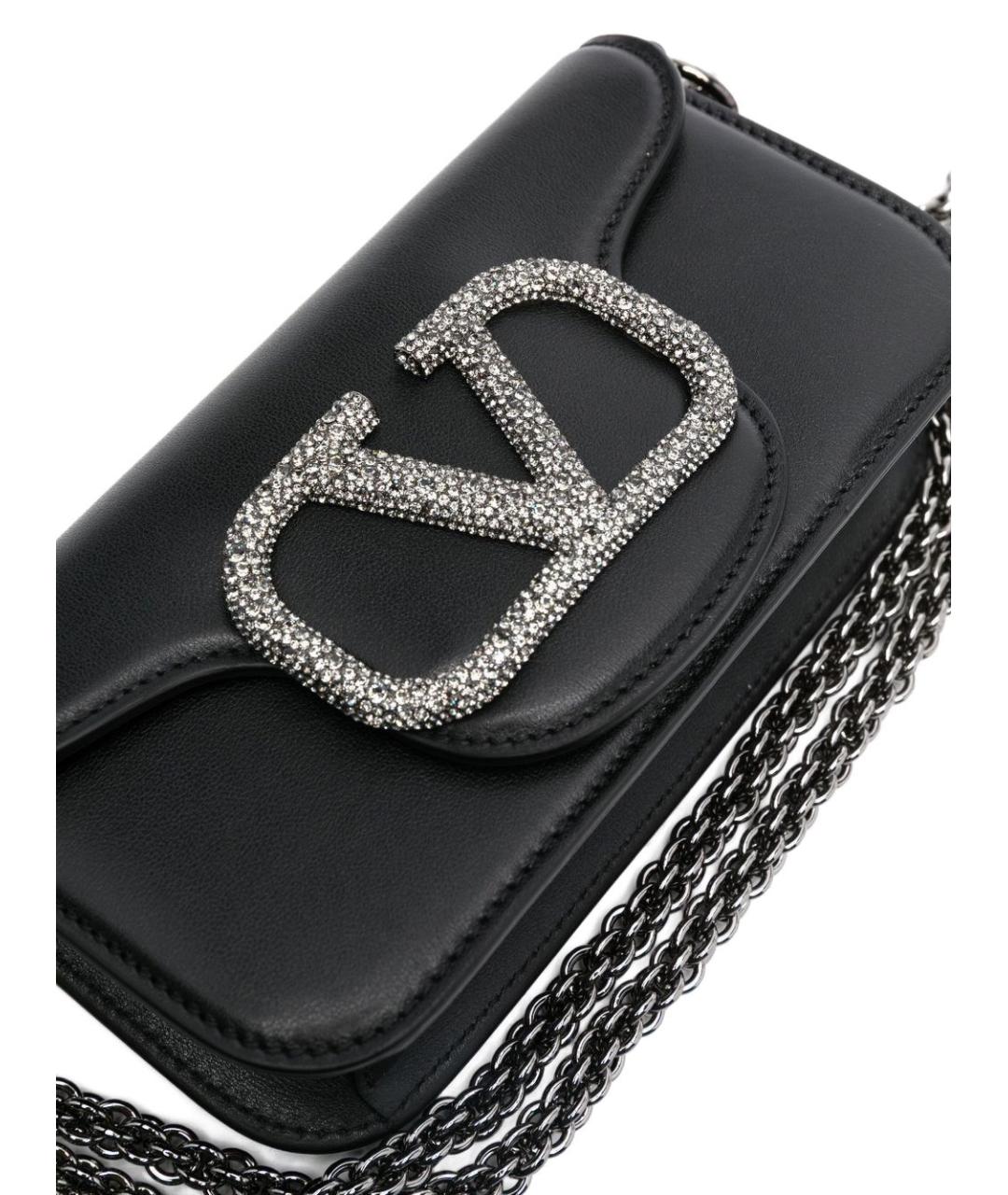 VALENTINO Черная кожаная сумка тоут, фото 4