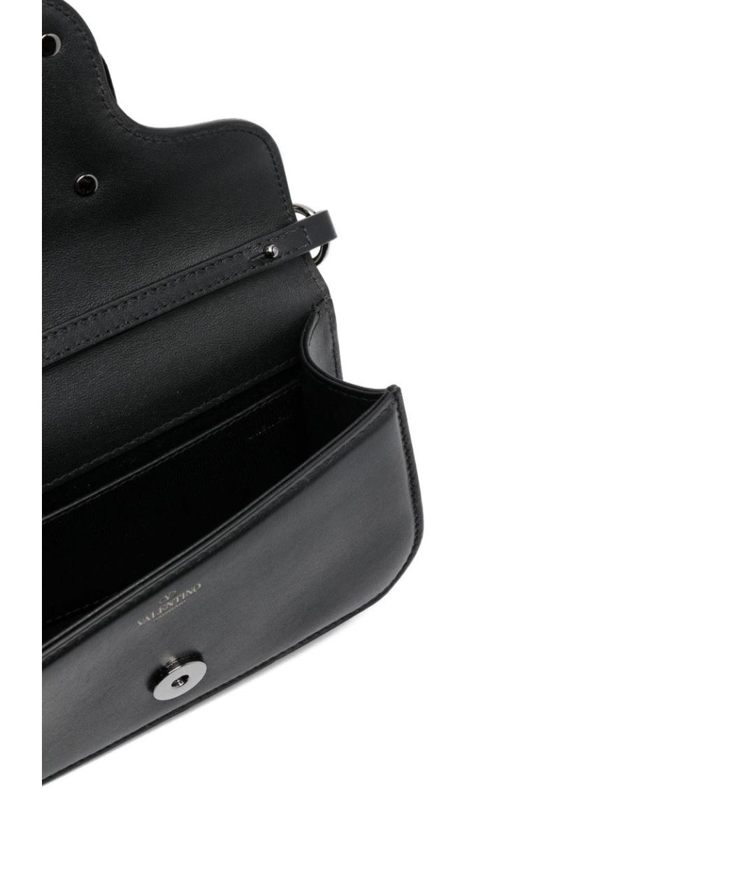 VALENTINO Черная кожаная сумка тоут, фото 3