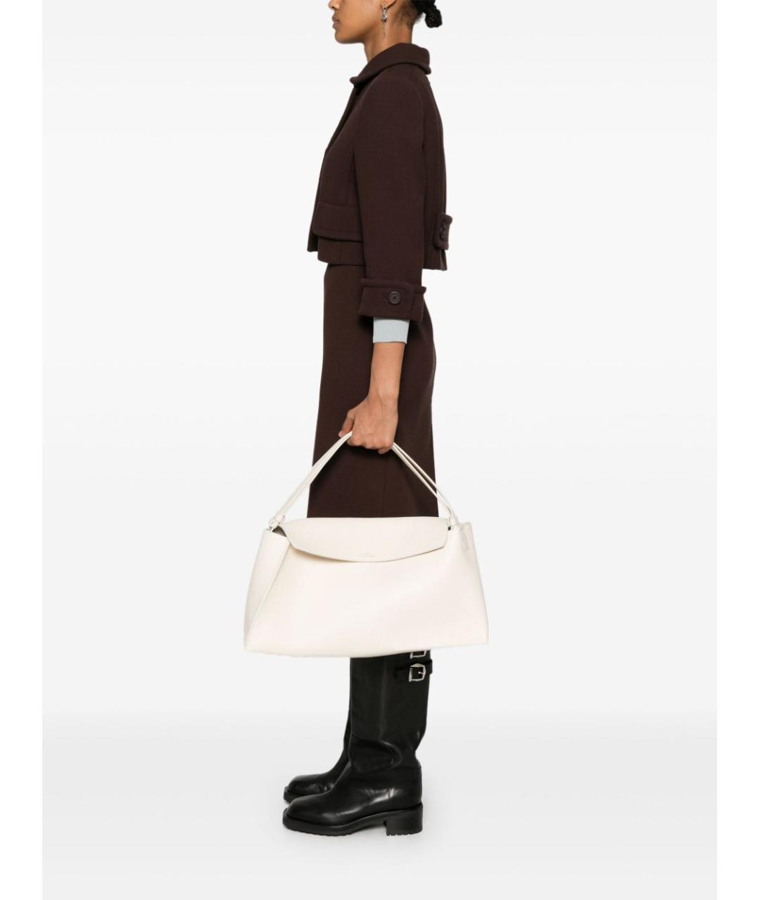 STUDIO NICHOLSON Белая кожаная сумка тоут, фото 2