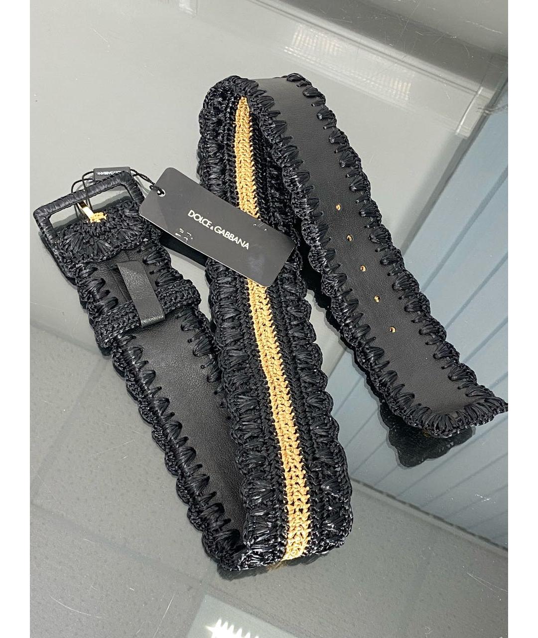 DOLCE&GABBANA Черный кожаный ремень, фото 4