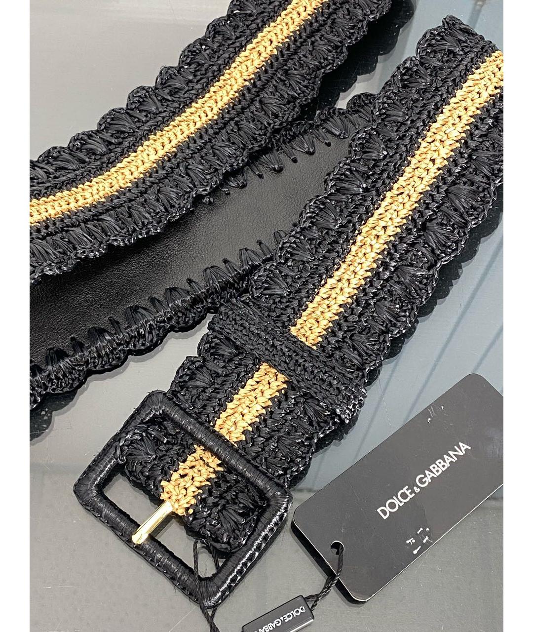DOLCE&GABBANA Черный кожаный ремень, фото 2