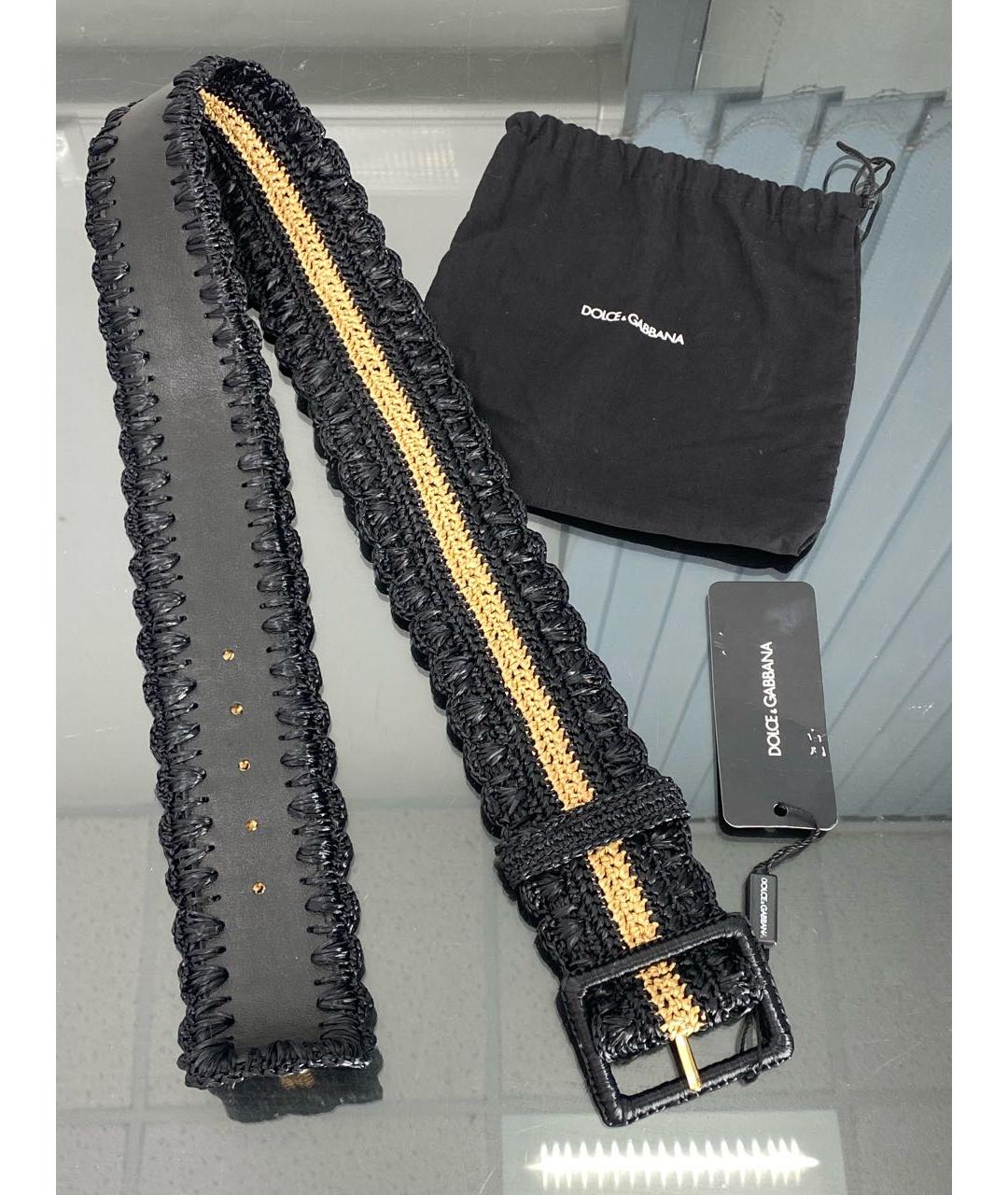 DOLCE&GABBANA Черный кожаный ремень, фото 5