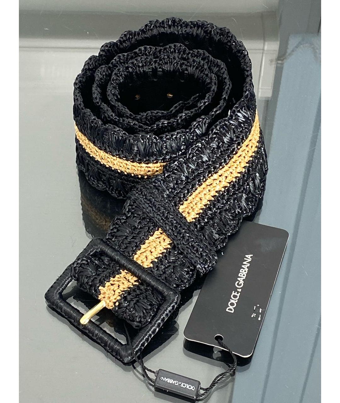 DOLCE&GABBANA Черный кожаный ремень, фото 8