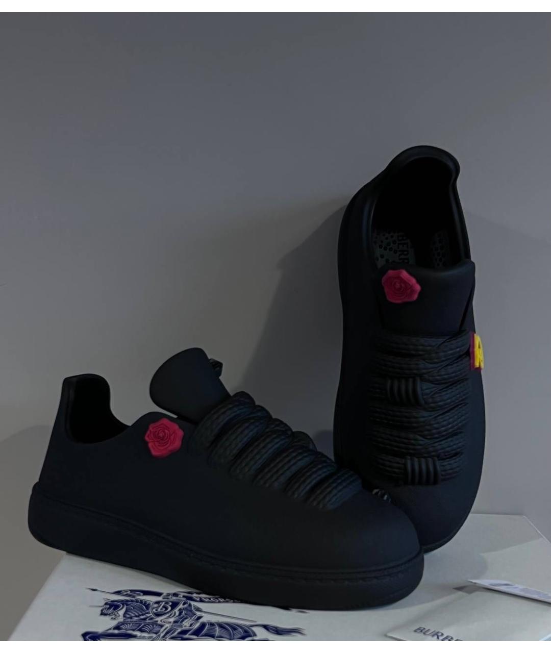 BURBERRY Черные низкие кроссовки / кеды, фото 4