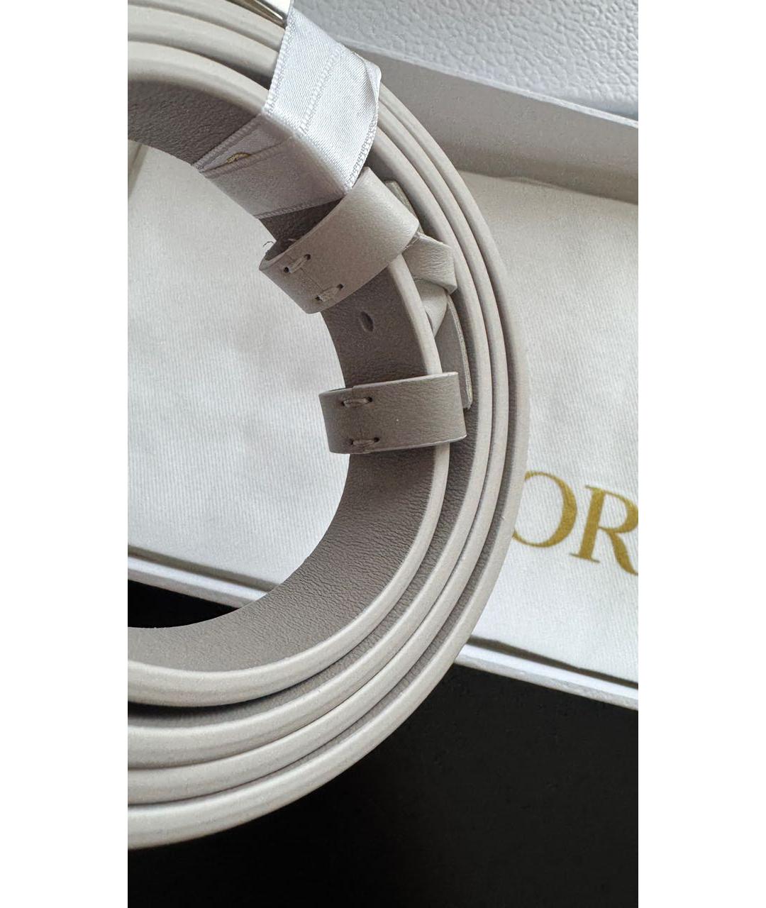 CHRISTIAN DIOR Белый кожаный ремень, фото 3