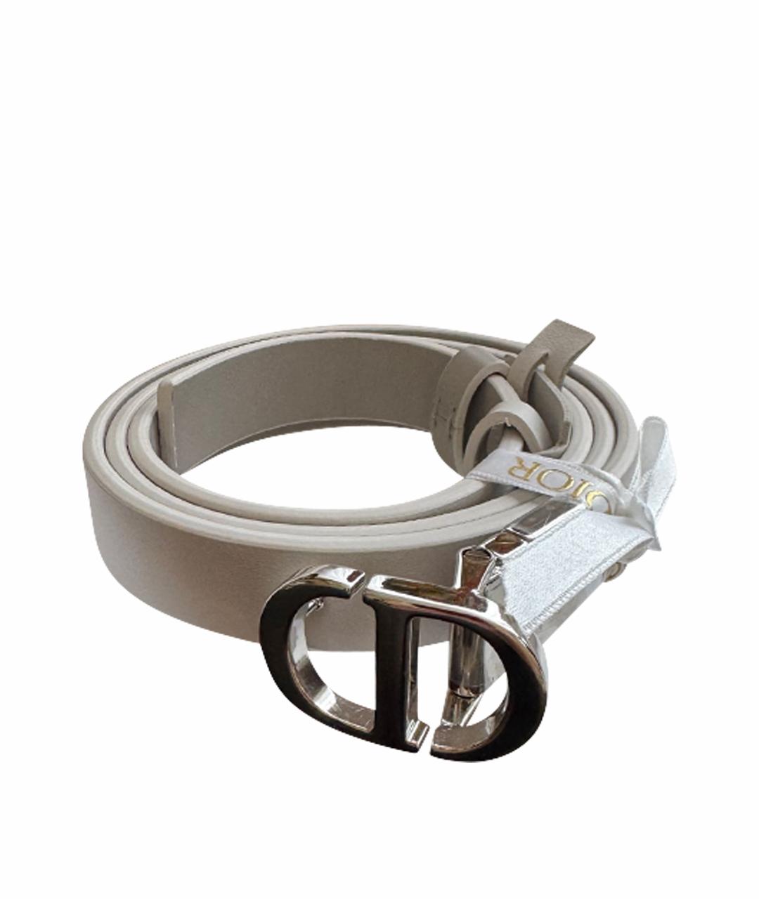 CHRISTIAN DIOR Белый кожаный ремень, фото 1