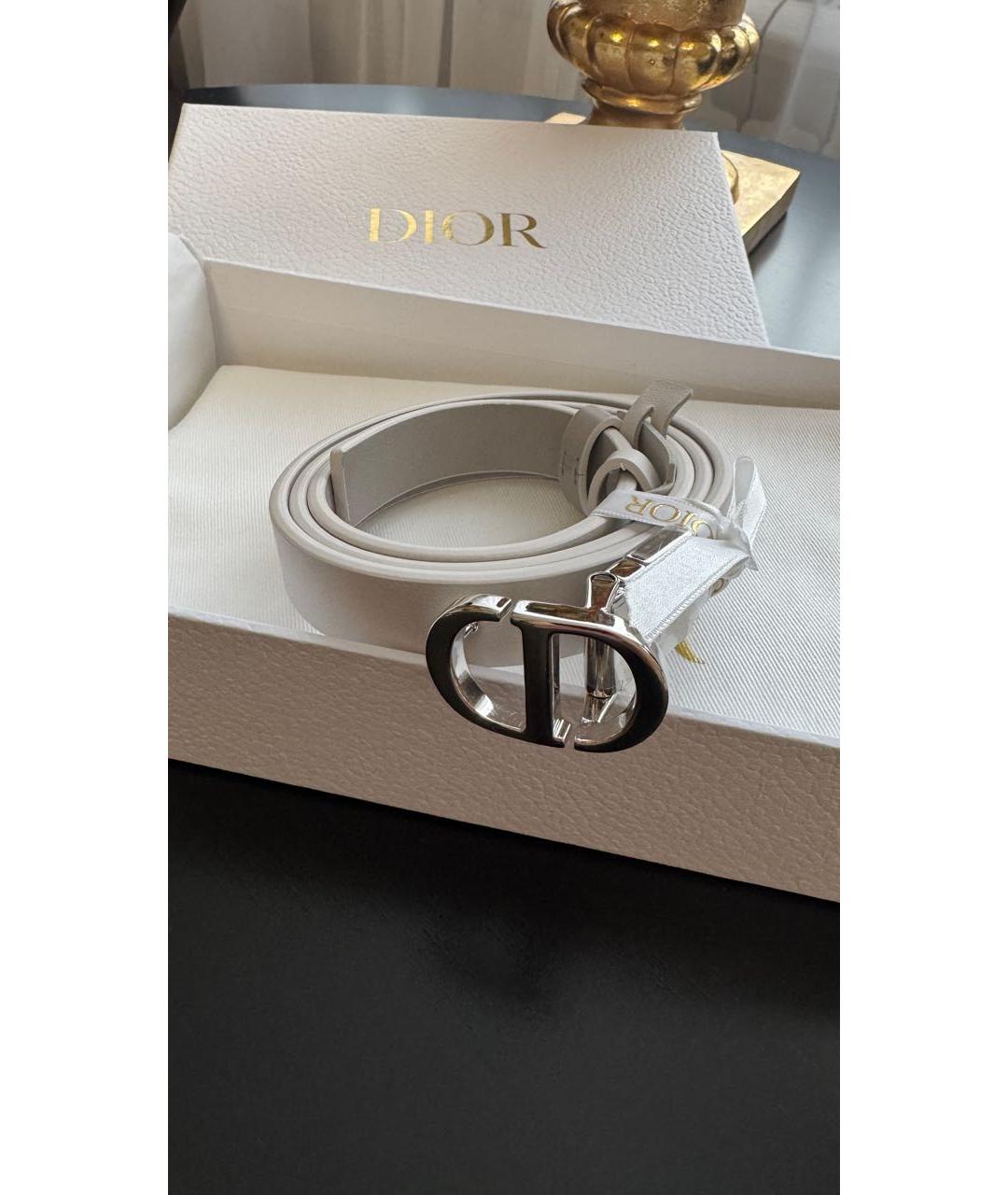 CHRISTIAN DIOR Белый кожаный ремень, фото 2