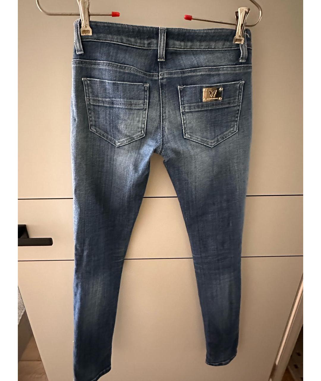 ELISABETTA FRANCHI Темно-синие хлопко-эластановые джинсы слим, фото 2