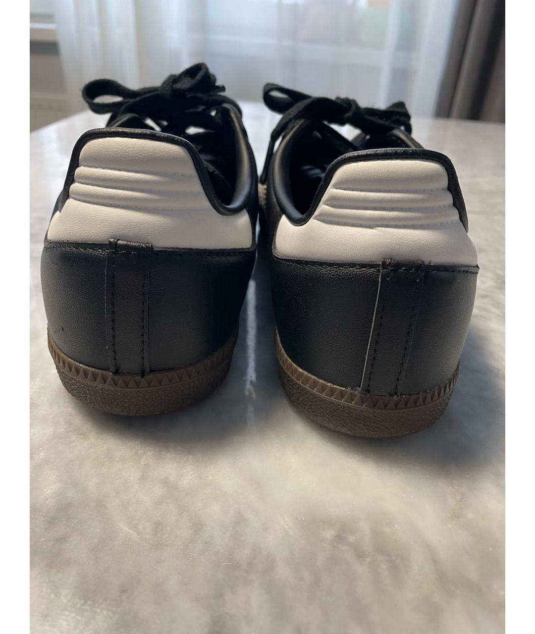 ADIDAS Черные кожаные кроссовки, фото 4