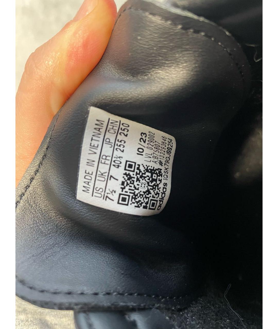 ADIDAS Черные кожаные кроссовки, фото 7