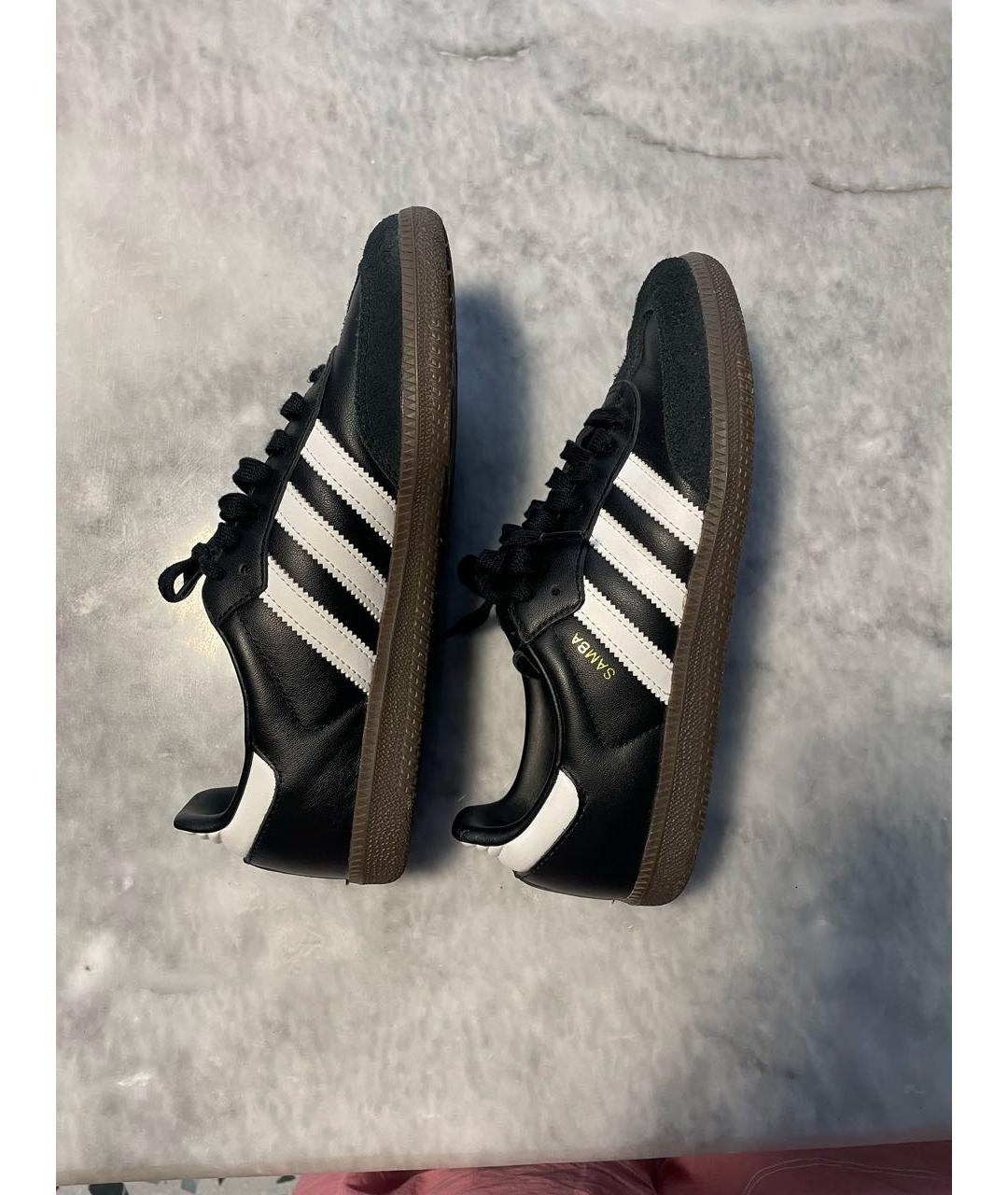 ADIDAS Черные кожаные кроссовки, фото 6