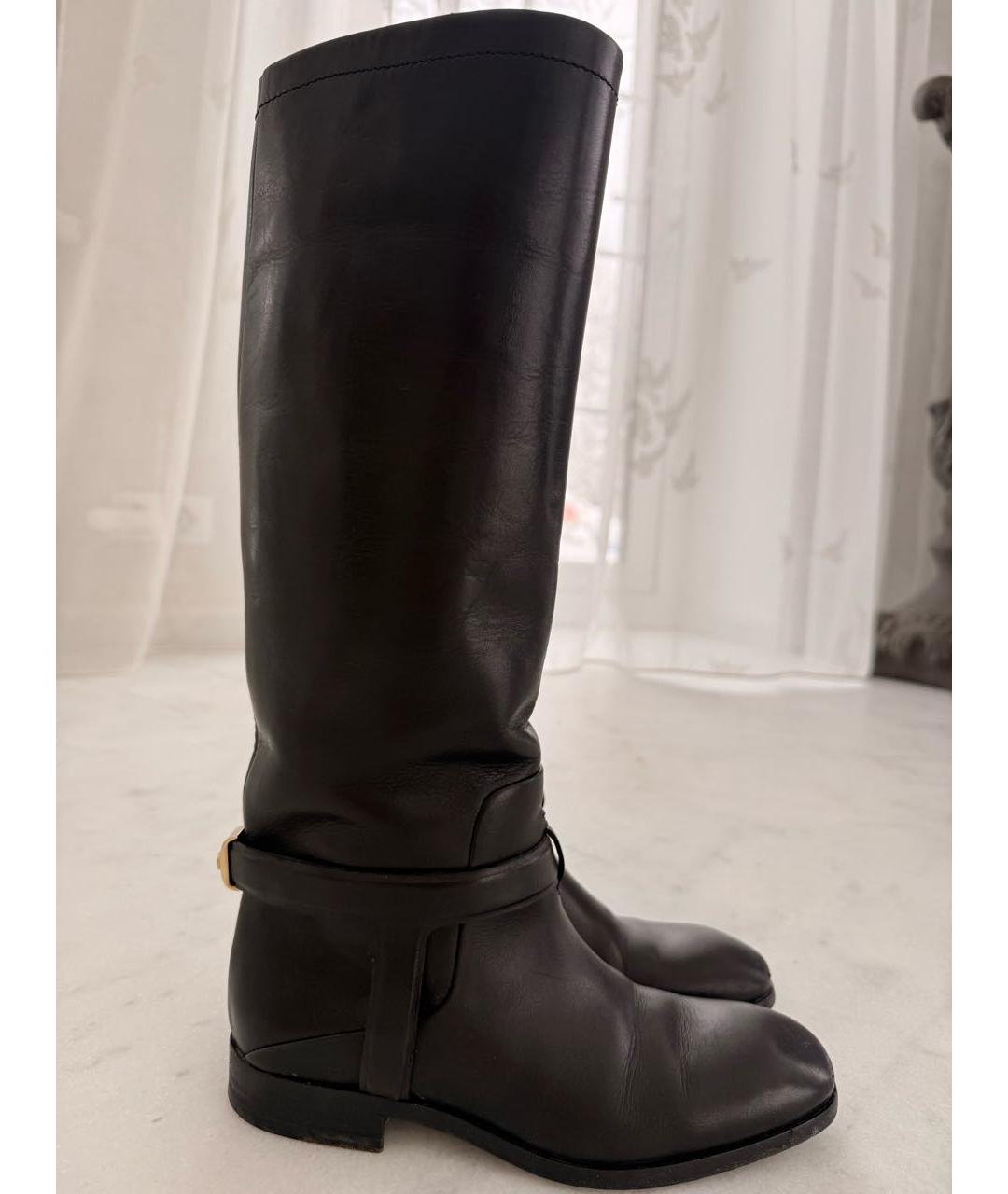 CHRISTIAN DIOR Черные кожаные сапоги, фото 7