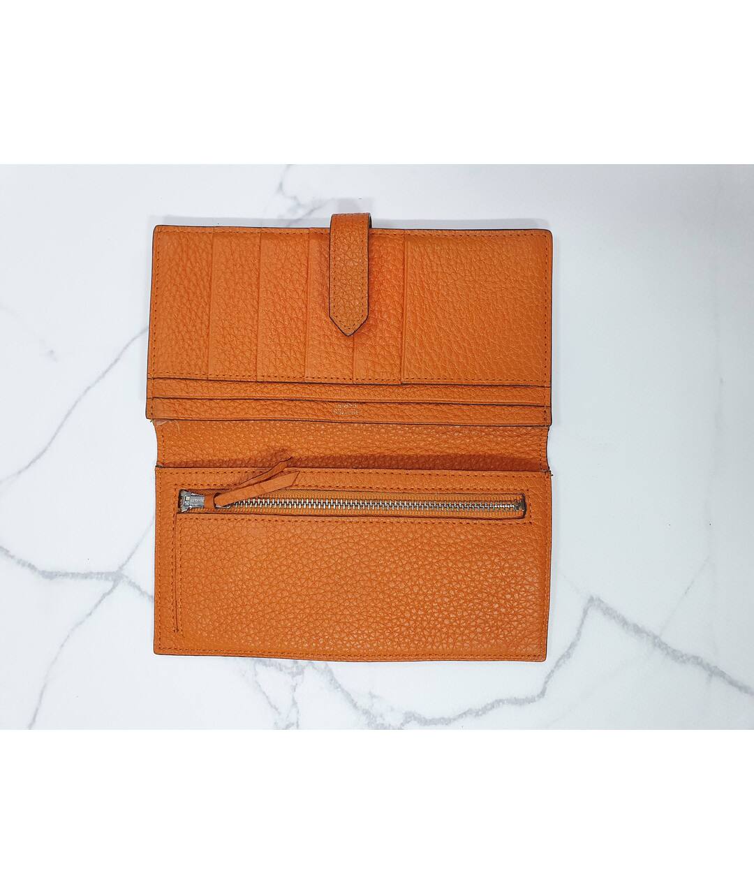 HERMES PRE-OWNED Оранжевый кожаный кошелек, фото 3
