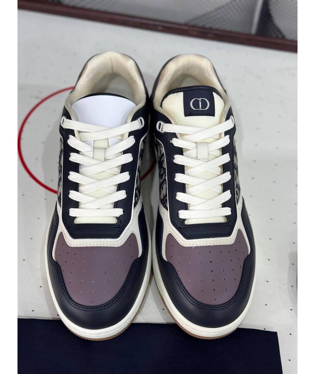 CHRISTIAN DIOR Темно-синие кожаные низкие кроссовки / кеды, фото 5