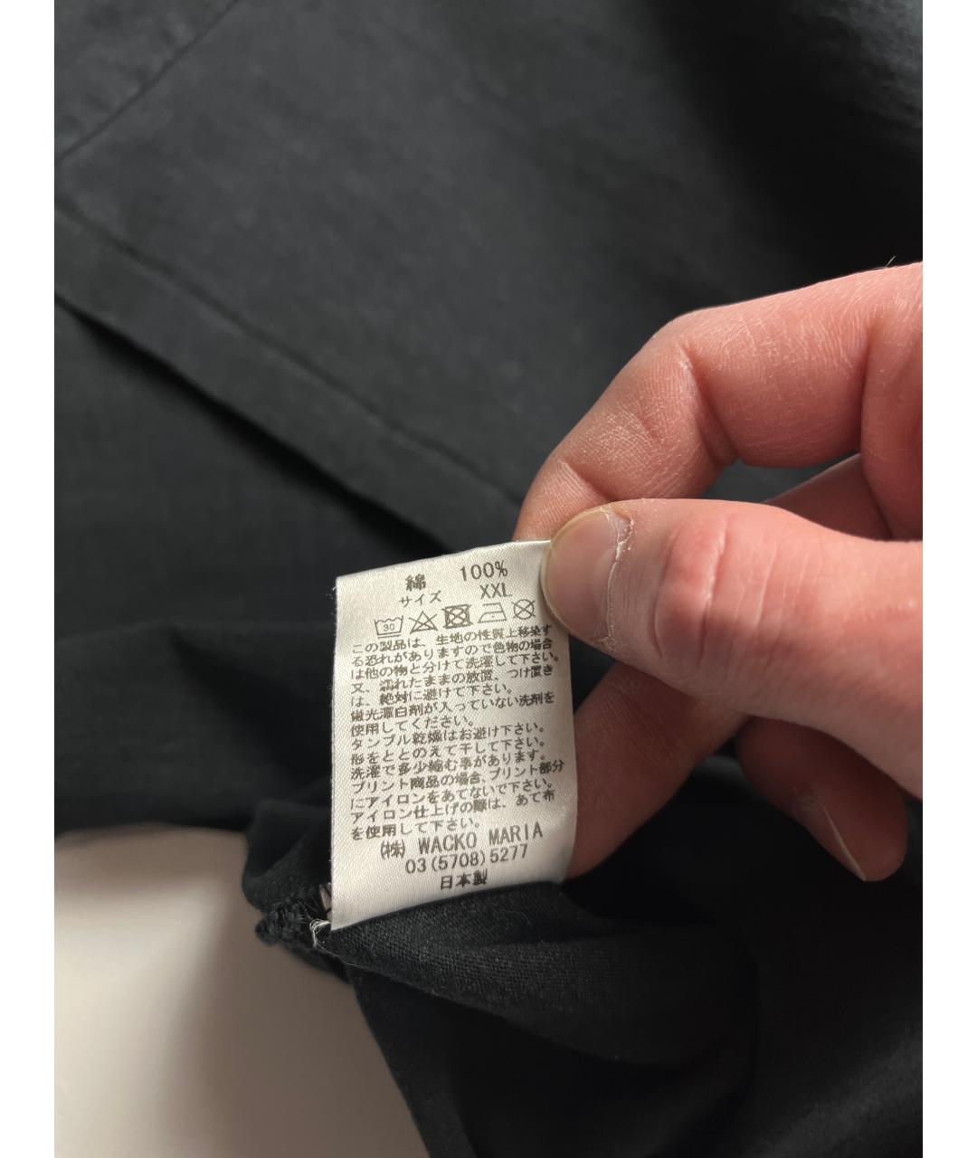 WACKO MARIA Черная хлопковая футболка, фото 6