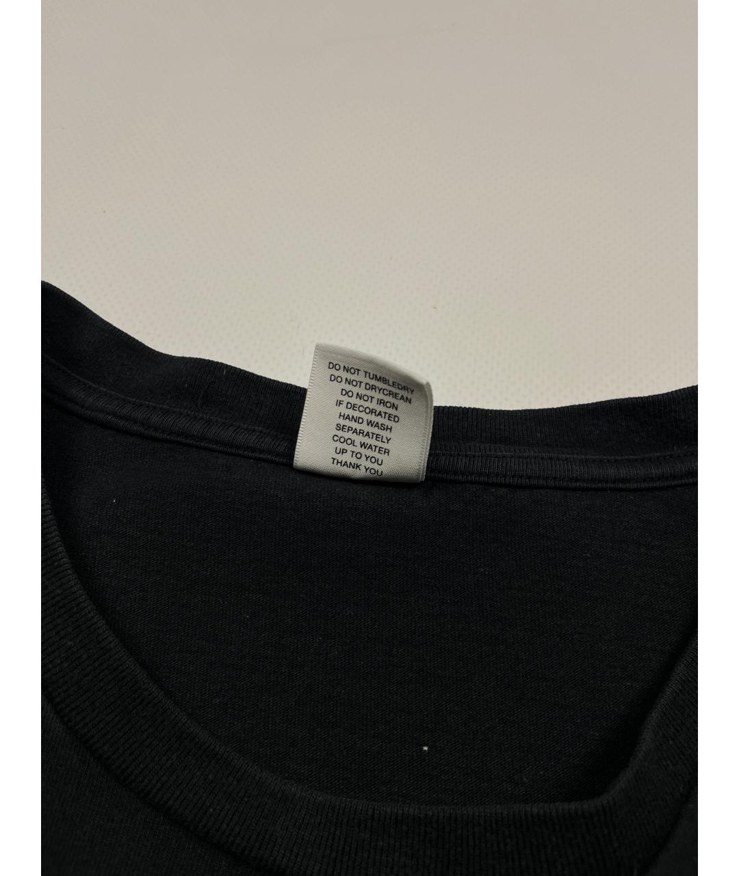 WACKO MARIA Черная хлопковая футболка, фото 4
