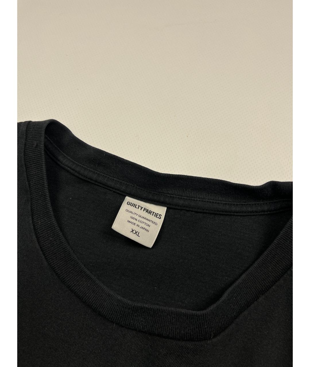 WACKO MARIA Черная хлопковая футболка, фото 3