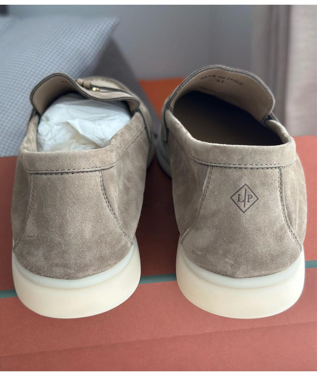 LORO PIANA Коричневые замшевые лоферы, фото 5