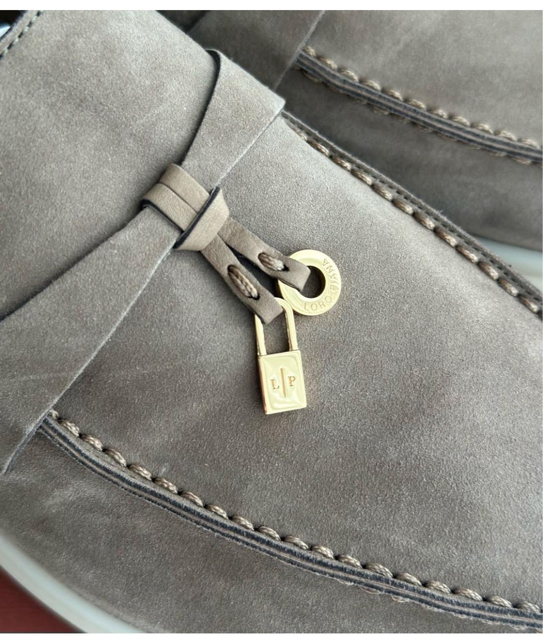 LORO PIANA Коричневые замшевые лоферы, фото 3