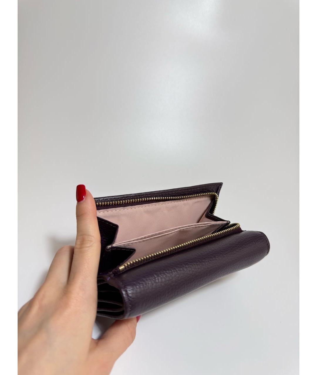 COCCINELLE Фиолетовый кожаный кошелек, фото 3