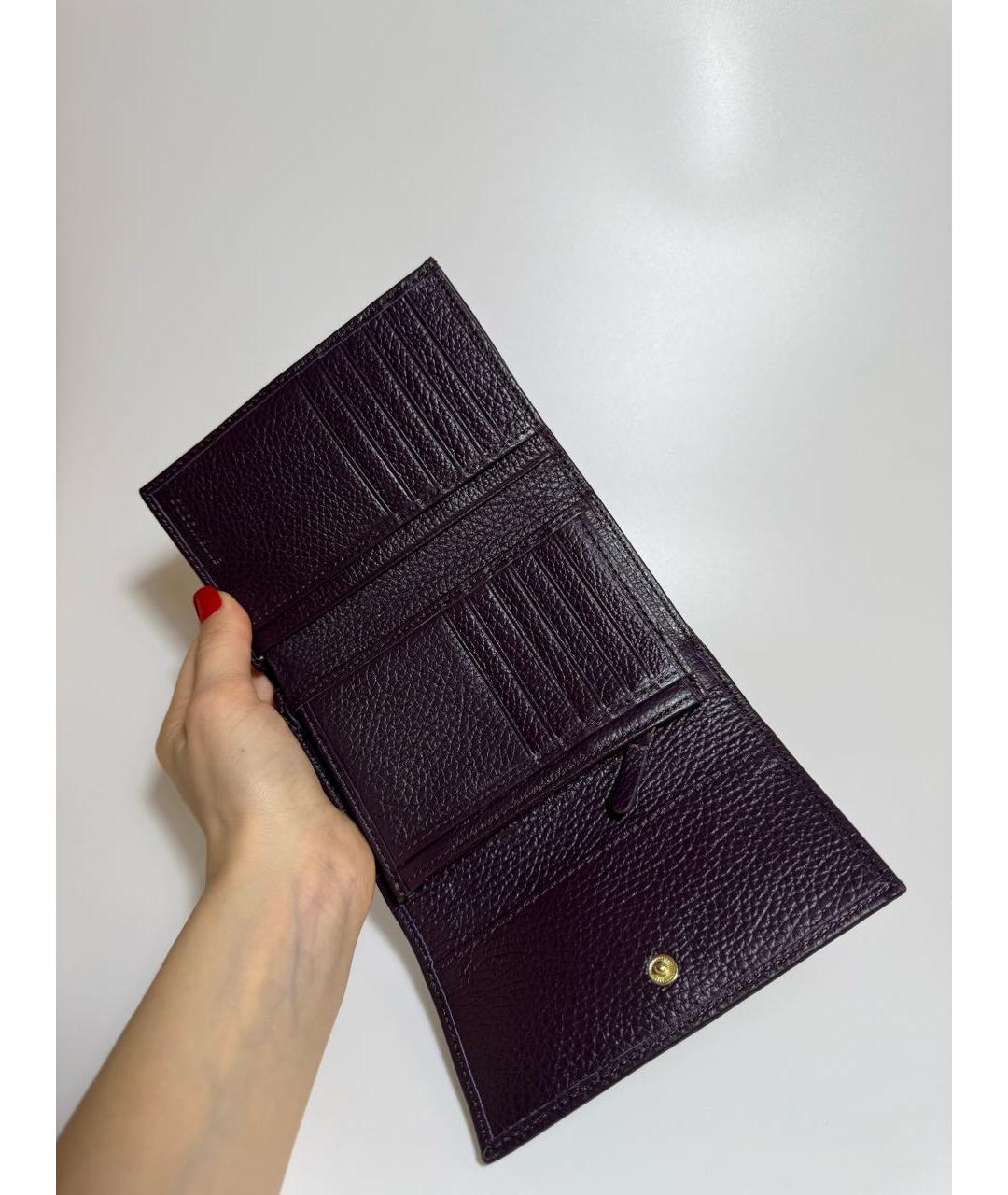 COCCINELLE Фиолетовый кожаный кошелек, фото 4