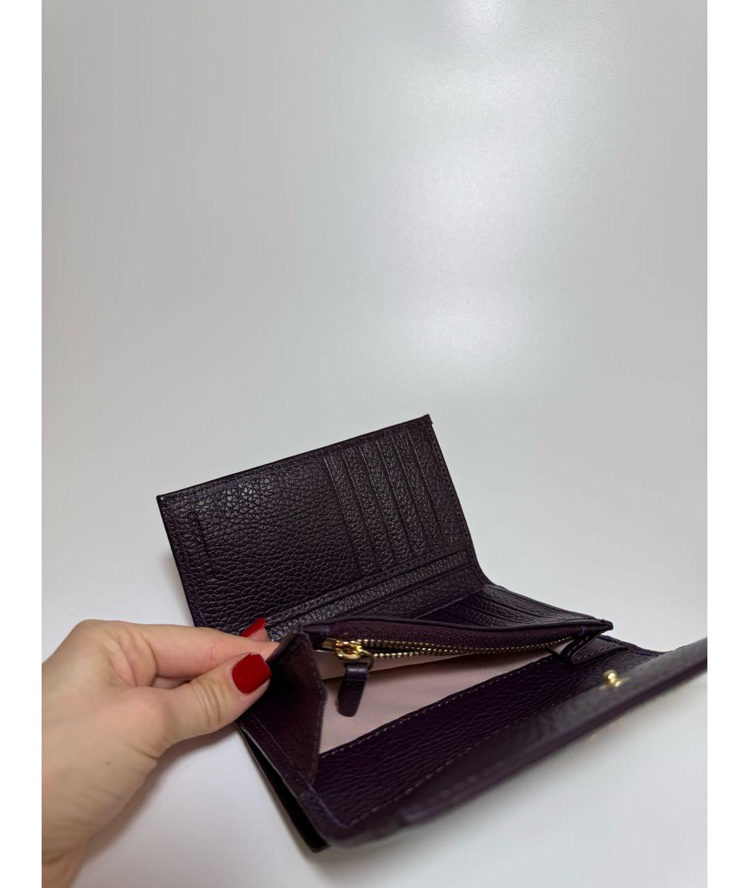 COCCINELLE Фиолетовый кожаный кошелек, фото 6