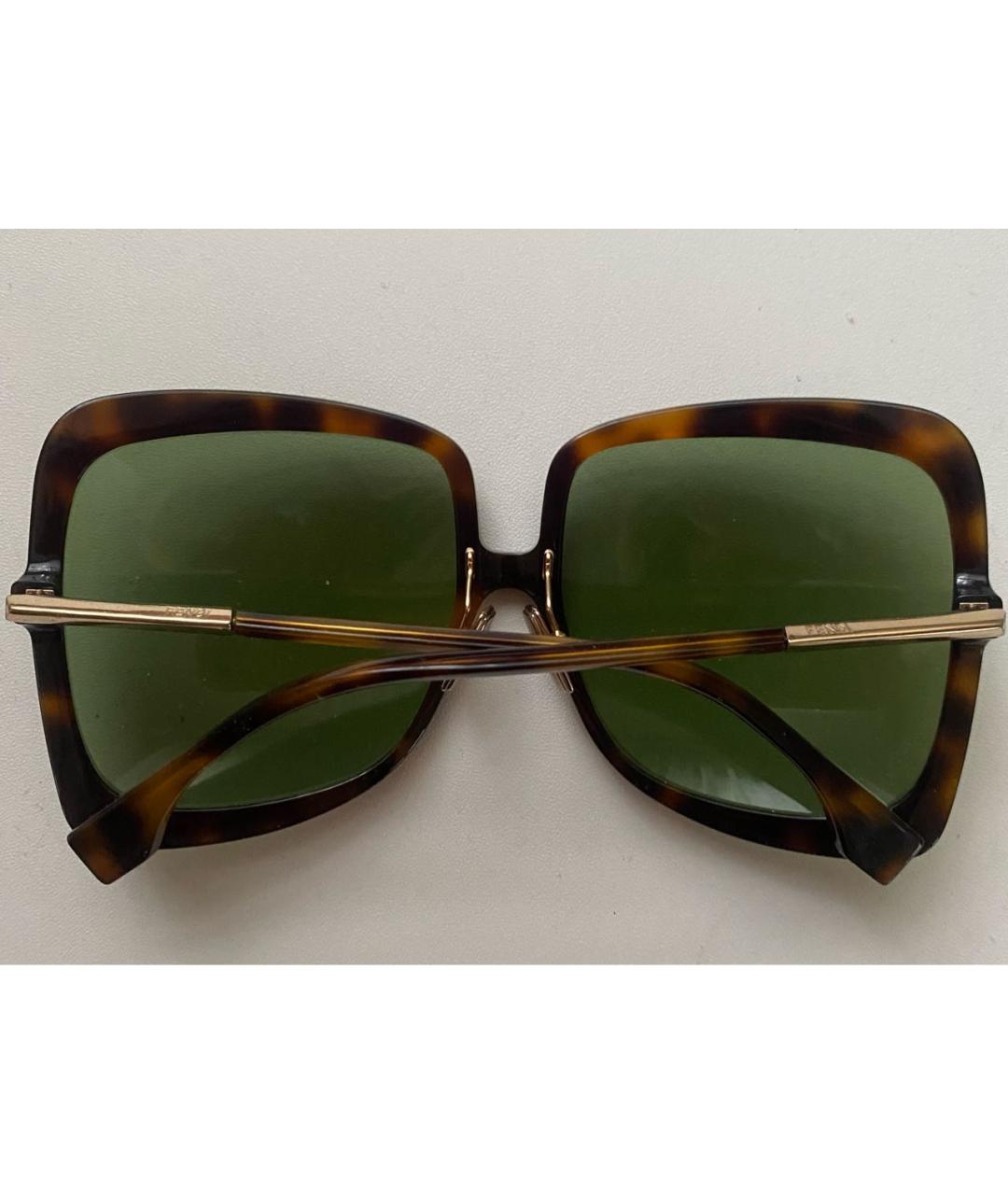 FENDI Зеленые пластиковые солнцезащитные очки, фото 4
