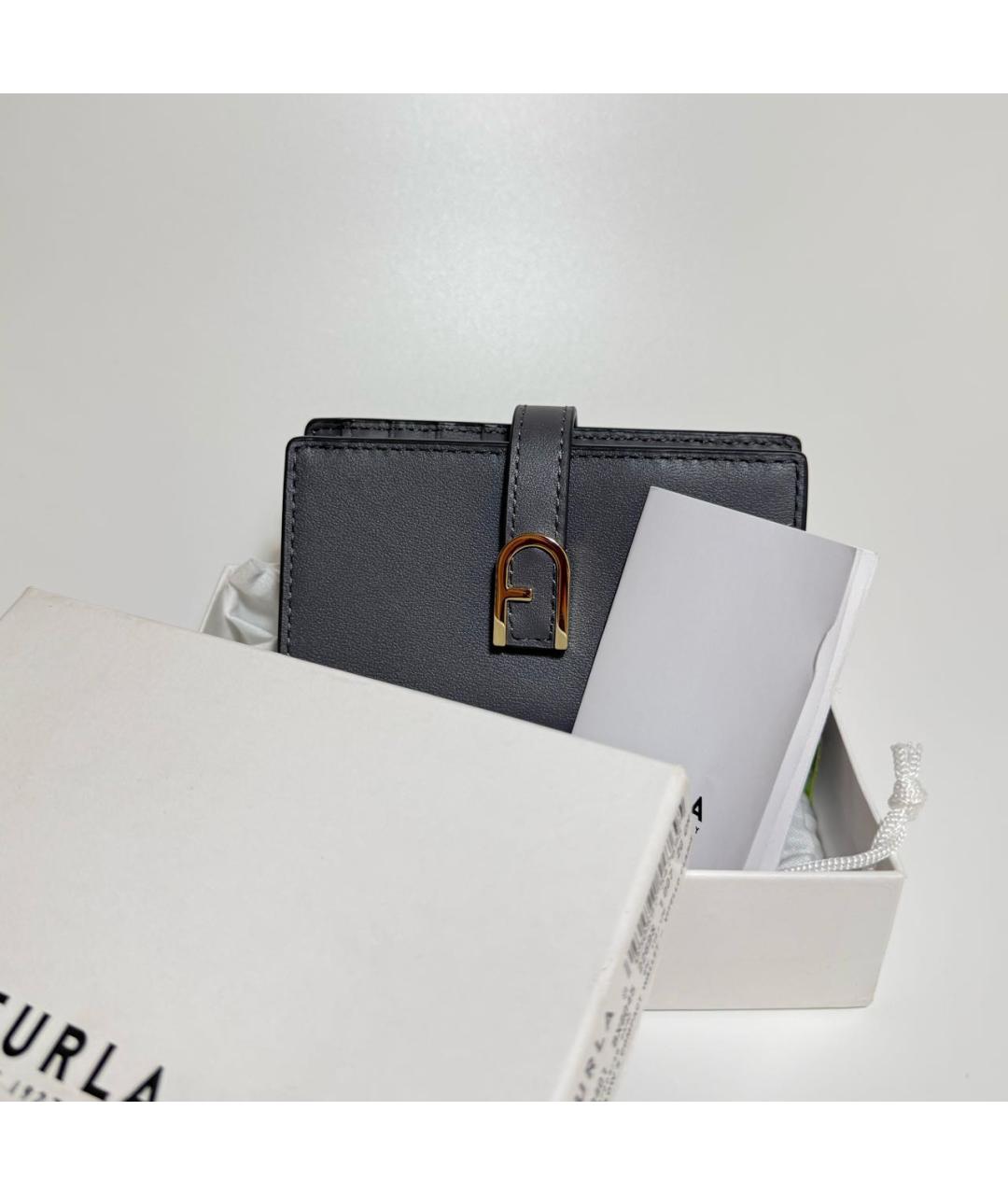 FURLA Серый кожаный кошелек, фото 7