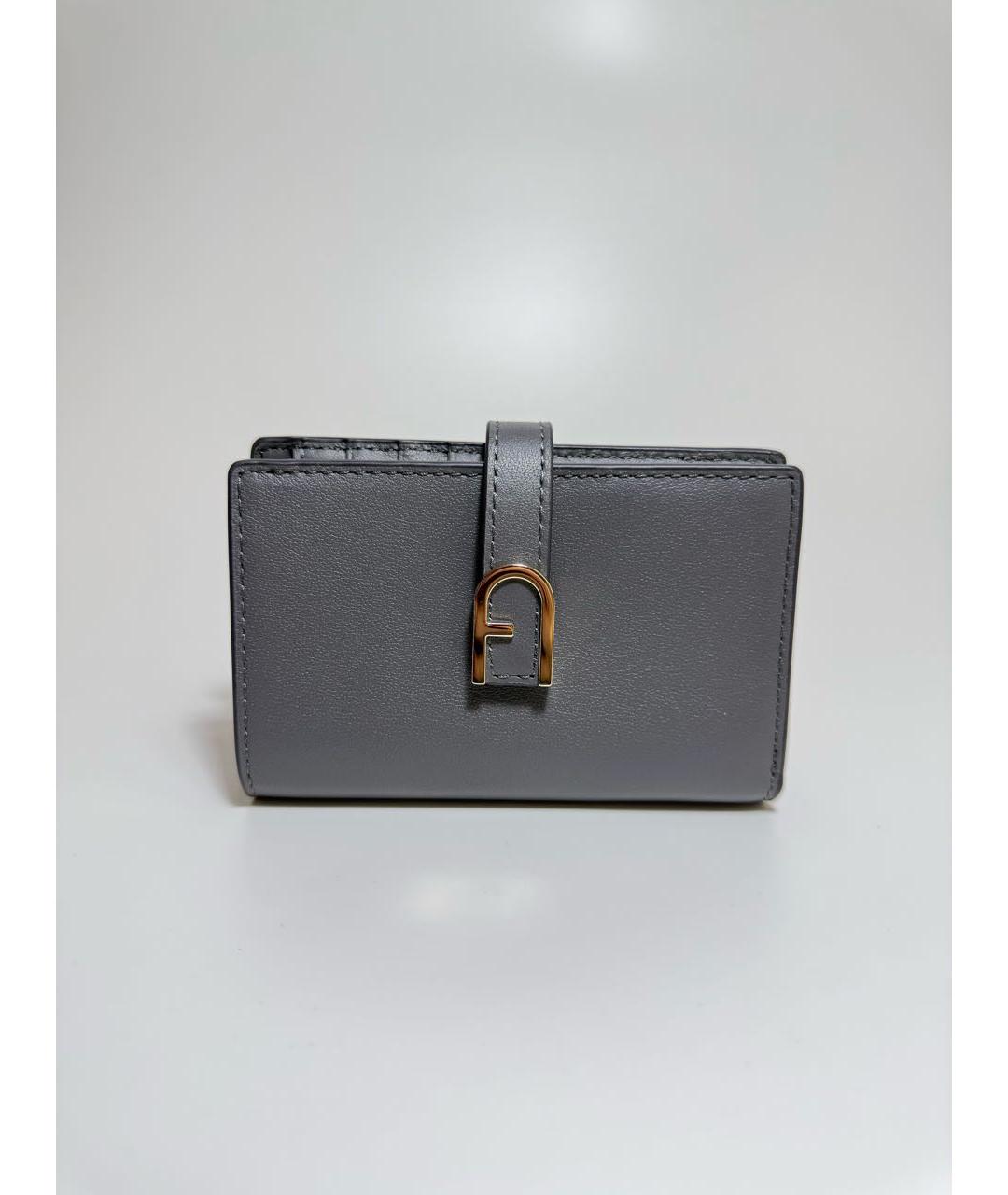 FURLA Серый кожаный кошелек, фото 3