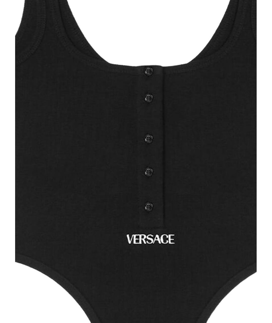 VERSACE Черная хлопковая майка, фото 2
