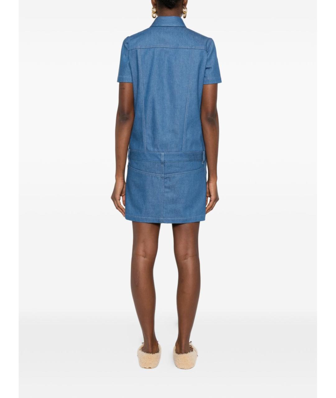 GUCCI Синее хлопковое повседневное платье, фото 5