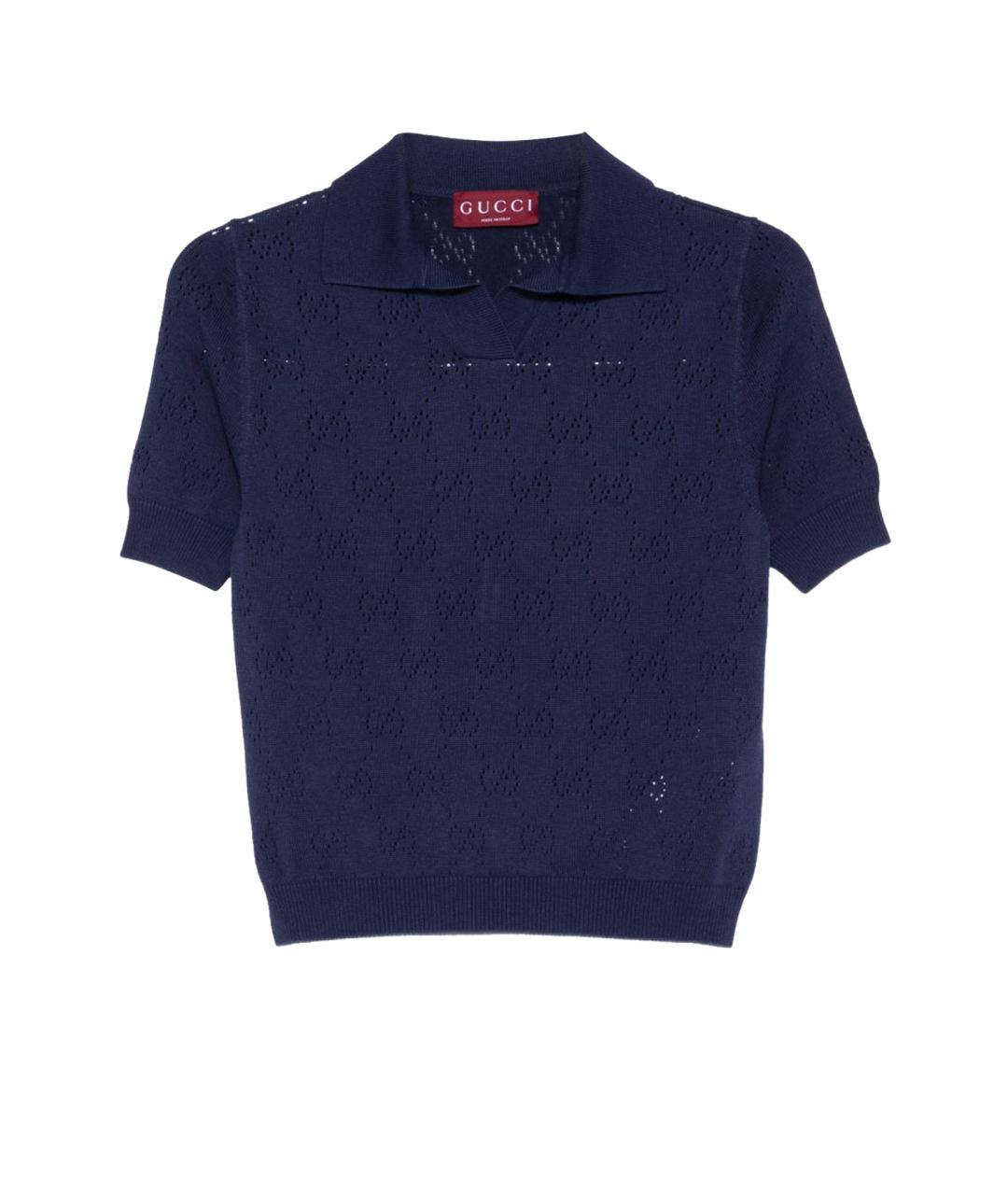 GUCCI Синяя хлопковая футболка, фото 1