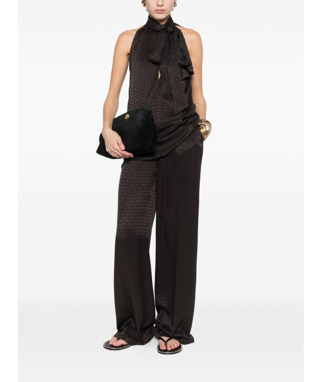 GUCCI Коричневая шелковая блузы, фото 4