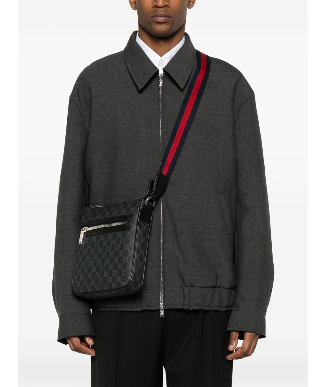 GUCCI Черная сумка на плечо из искусственной кожи, фото 3