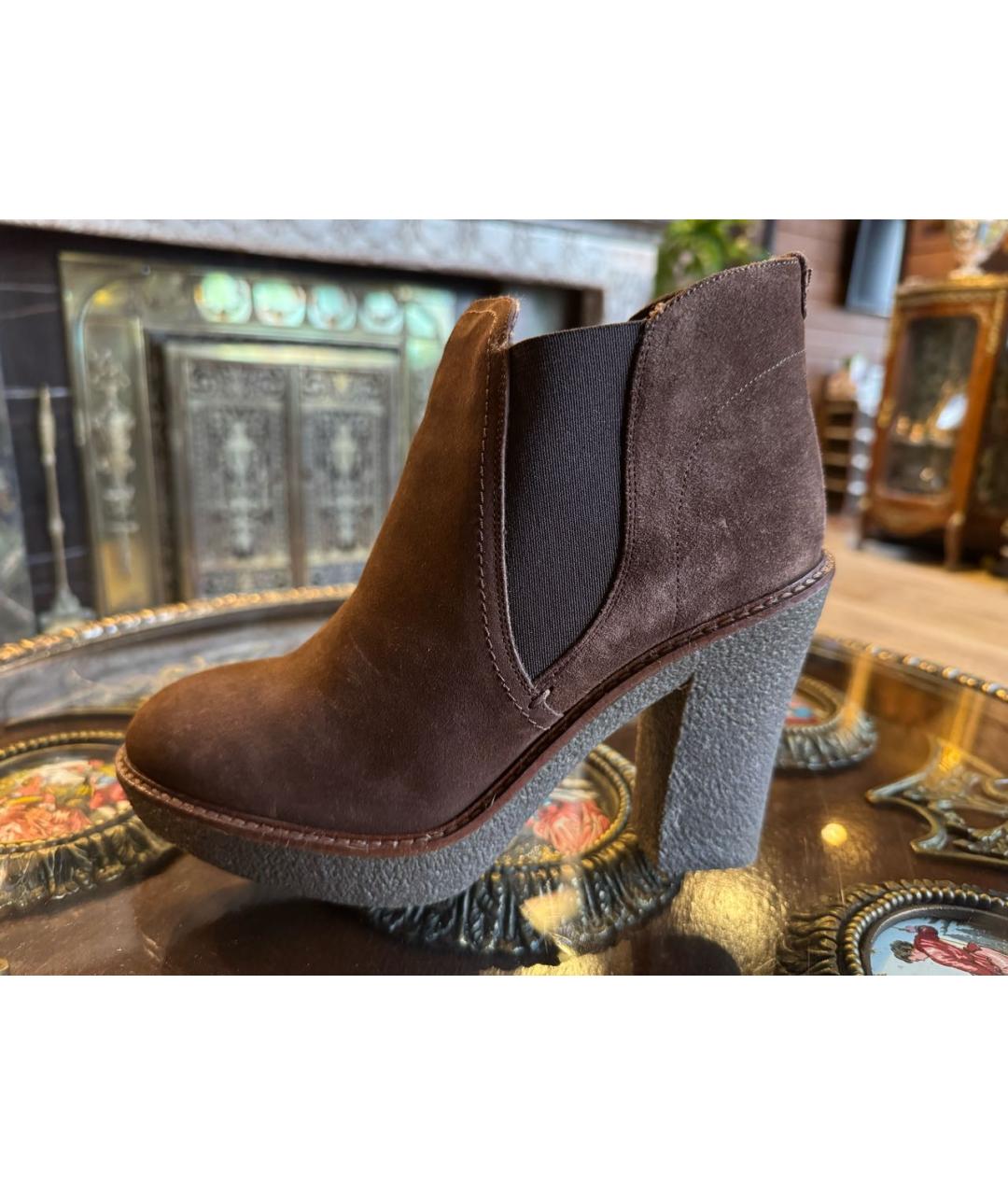 EMPORIO ARMANI Коричневые замшевые ботильоны, фото 9