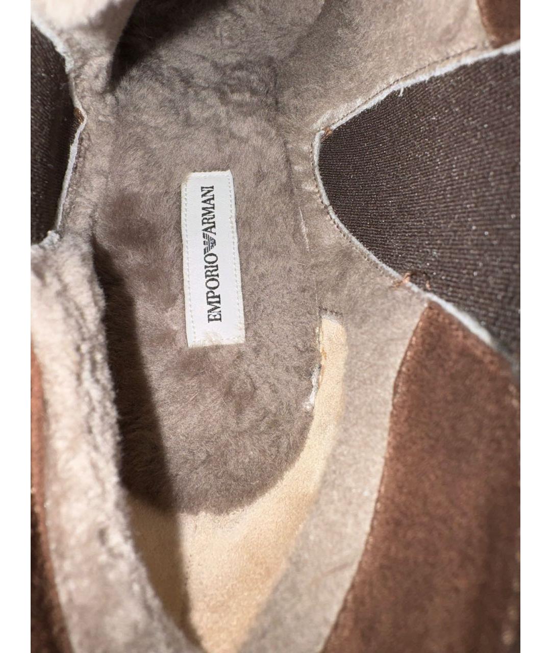 EMPORIO ARMANI Коричневые замшевые ботильоны, фото 5