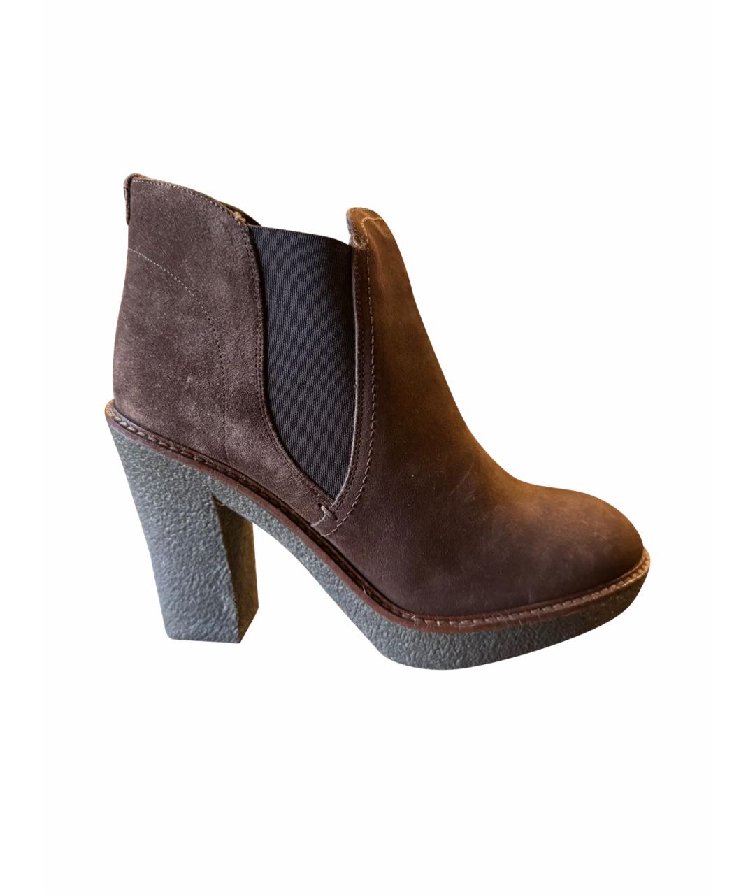 EMPORIO ARMANI Коричневые замшевые ботильоны, фото 1