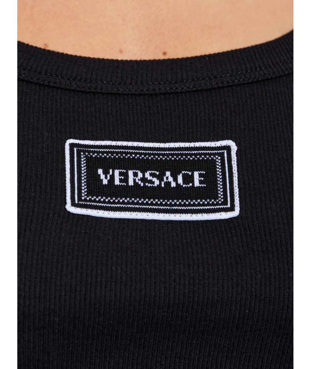 VERSACE Черная хлопковая майка, фото 3