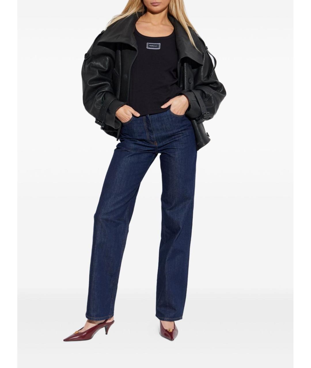 VERSACE Черная хлопковая майка, фото 2