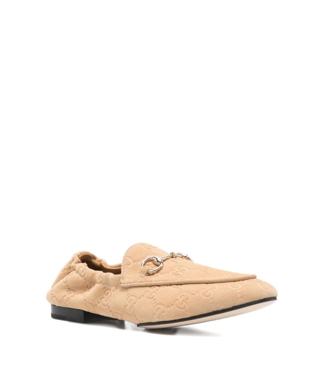 GUCCI Бежевые замшевые лоферы, фото 2