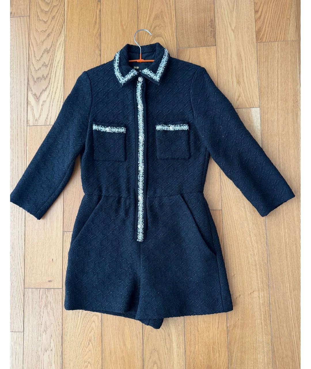 MAJE Черный хлопковый комбинезон, фото 9