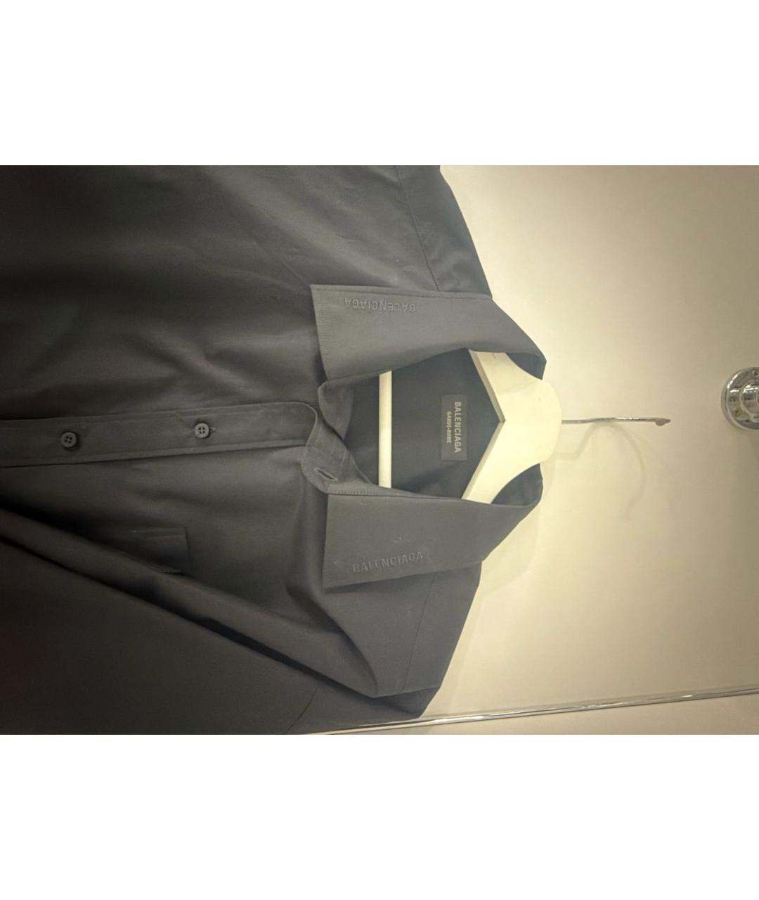 BALENCIAGA Черная хлопковая рубашка, фото 3
