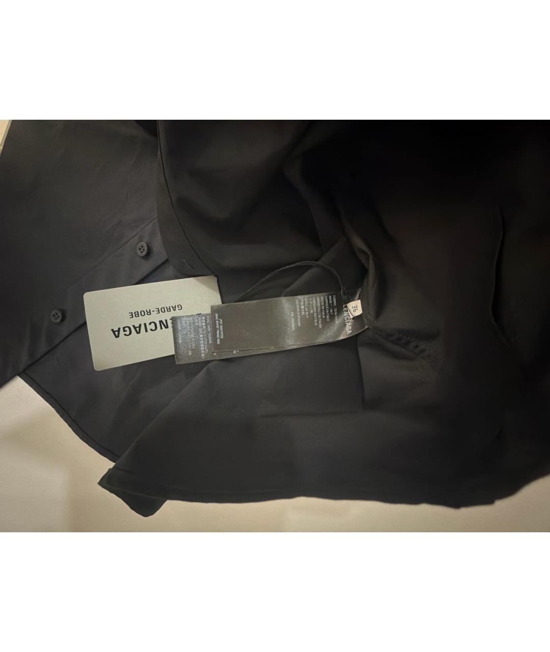 BALENCIAGA Черная хлопковая рубашка, фото 4